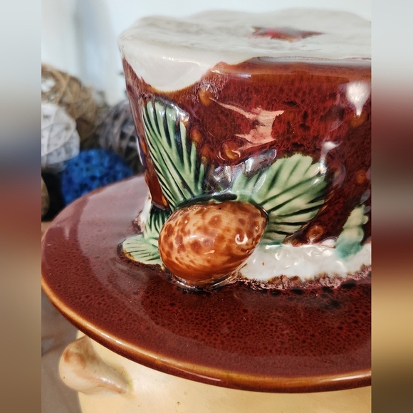 ☃️ Kirklands Bohemian Style Snowman Cookie Jar – Hand-Painted Ceramic, 9.5” - Picture 6 of 15